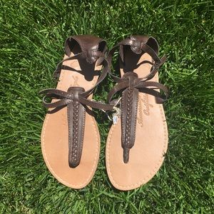 American Eagle brown leather sandals, size 8